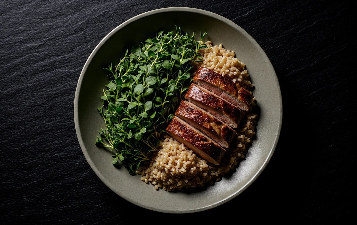Präzisions-Plating eines Healthy meal delivery Kits